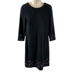 Calvin Klein Black Dress with Multicolor Faux Jewels Details